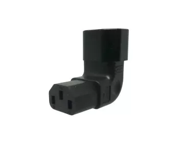 Power adapter C13 to C14 angled, YL-3212L-3 IEC 60320-C13/14 horizontal angled, top/bottom
